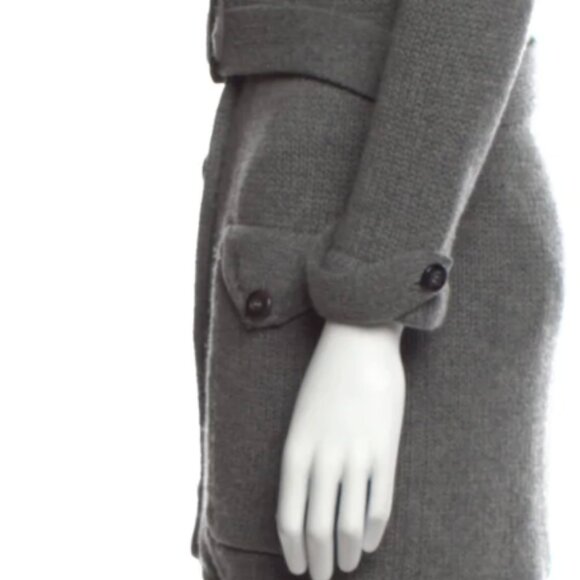 Burberry High Collar Neck Sweater / CardiCoat - Wool/Cashmere - Grey - Sz Small - Picture 7 of 11